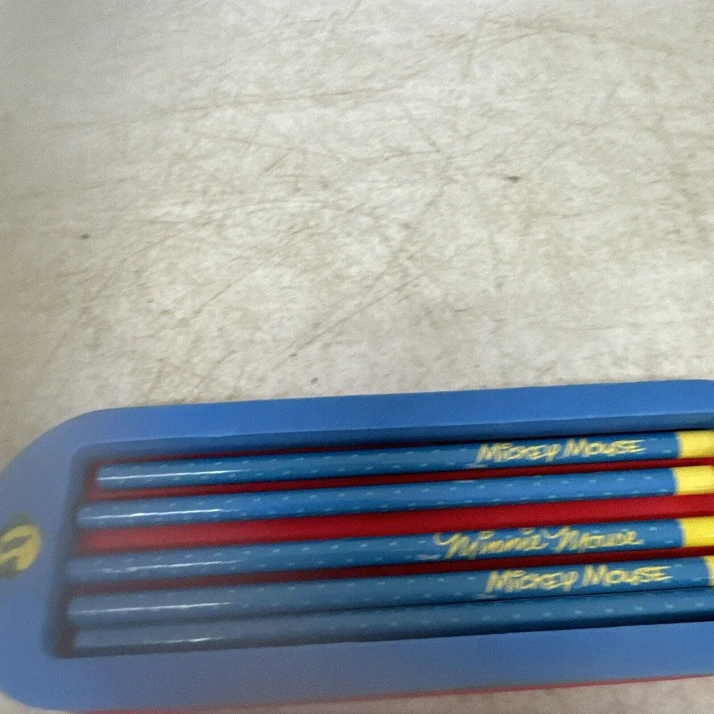 Disney Mickey Mouse Foam Pencil Case with pencils, ruler New